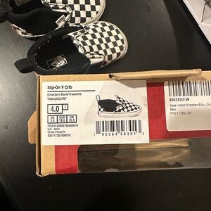 Vans Kids Black and White Checkerboard Slip-On Sneakers